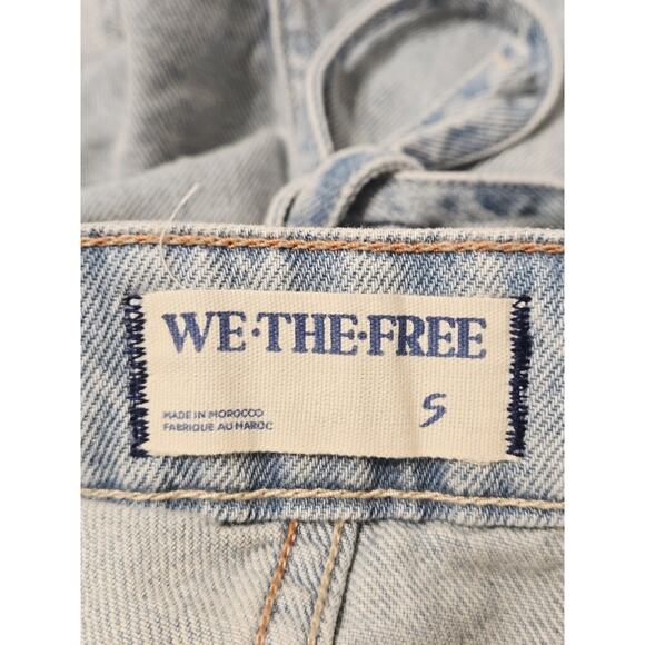 Free People We The Free Dye Denim Shortalls Sz S Ziggy Short Overalls Cotton - Picture 7 of 8